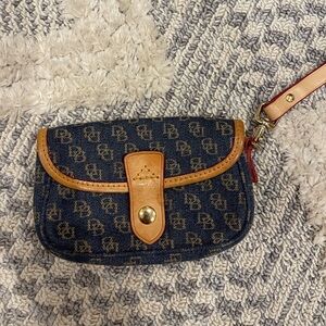Dooney & Bourke Signature Denim Logo Wristlet Pouch